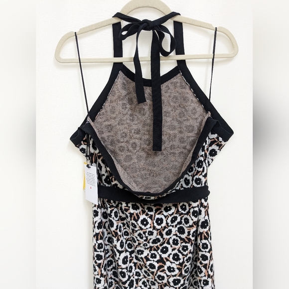 DVF for Target Halter Tie Neck Neutral Poppy Floral Knit Midi Dress Size 2X - Picture 13 of 15